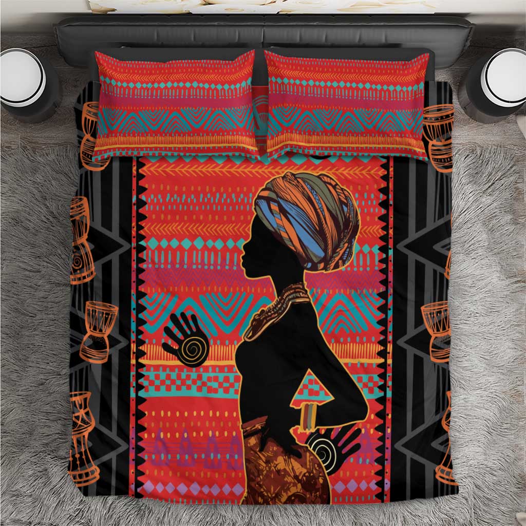 Happy International Women's Day Bedding Set African Women With Ethnic Pattern