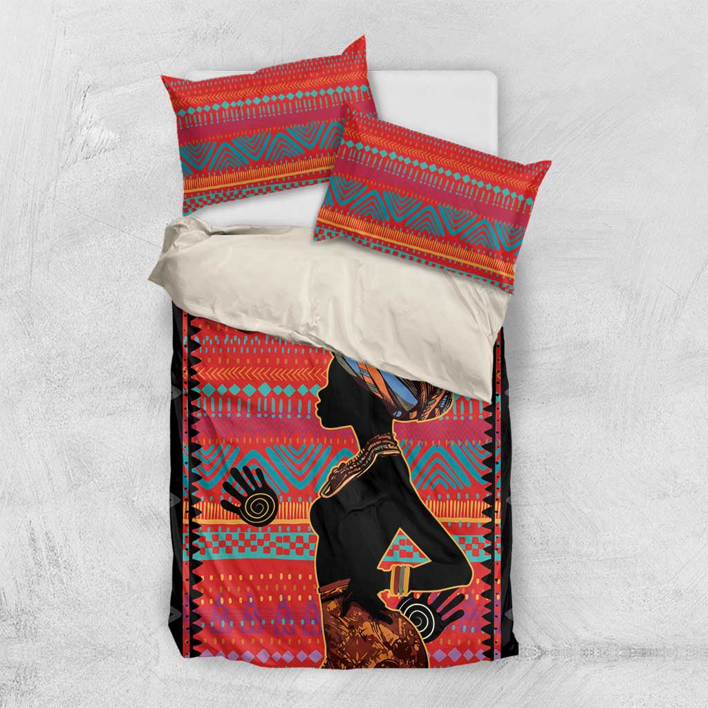 Happy International Women's Day Bedding Set African Women With Ethnic Pattern