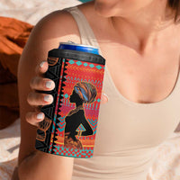 Happy International Women's Day 4 in 1 Can Cooler Tumbler African Women With Ethnic Pattern