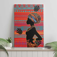 Happy International Women's Day Canvas Wall Art African Women With Ethnic Pattern