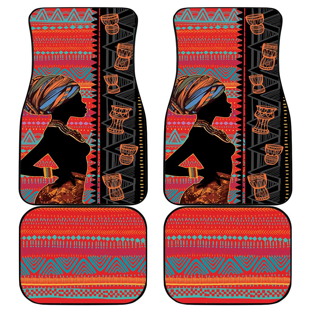 Happy International Women's Day Car Mats African Women With Ethnic Pattern