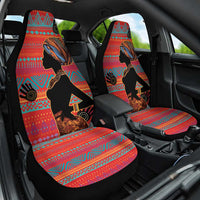 Happy International Women's Day Car Seat Cover African Women With Ethnic Pattern