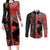 Happy International Women's Day Couples Matching Long Sleeve Bodycon Dress and Long Sleeve Button Shirt African Women With Ethnic Pattern