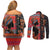 Happy International Women's Day Couples Matching Off Shoulder Short Dress and Long Sleeve Button Shirt African Women With Ethnic Pattern