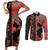 Happy International Women's Day Couples Matching Short Sleeve Bodycon Dress and Long Sleeve Button Shirt African Women With Ethnic Pattern