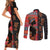 Happy International Women's Day Couples Matching Short Sleeve Bodycon Dress and Long Sleeve Button Shirt African Women With Ethnic Pattern