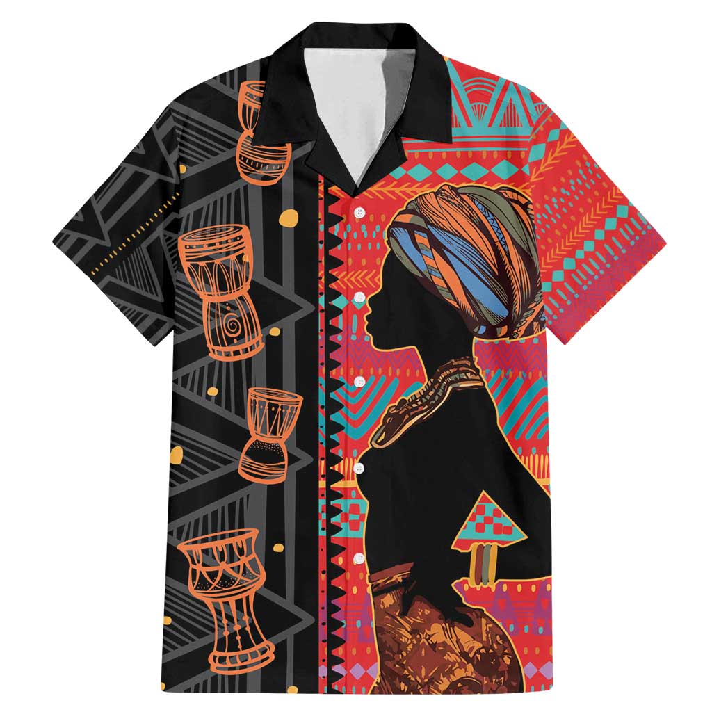 Happy International Women's Day Family Matching Mermaid Dress and Hawaiian Shirt African Women With Ethnic Pattern