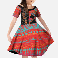 Happy International Women's Day Family Matching Off Shoulder Maxi Dress and Hawaiian Shirt African Women With Ethnic Pattern
