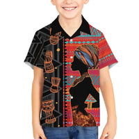 Happy International Women's Day Family Matching Summer Maxi Dress and Hawaiian Shirt African Women With Ethnic Pattern