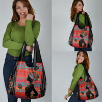 Happy International Women's Day Grocery Bag African Women With Ethnic Pattern