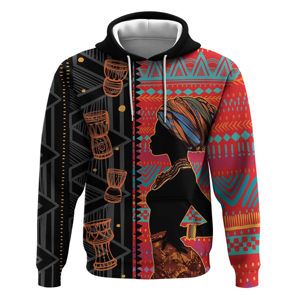 Happy International Women's Day Hoodie African Women With Ethnic Pattern