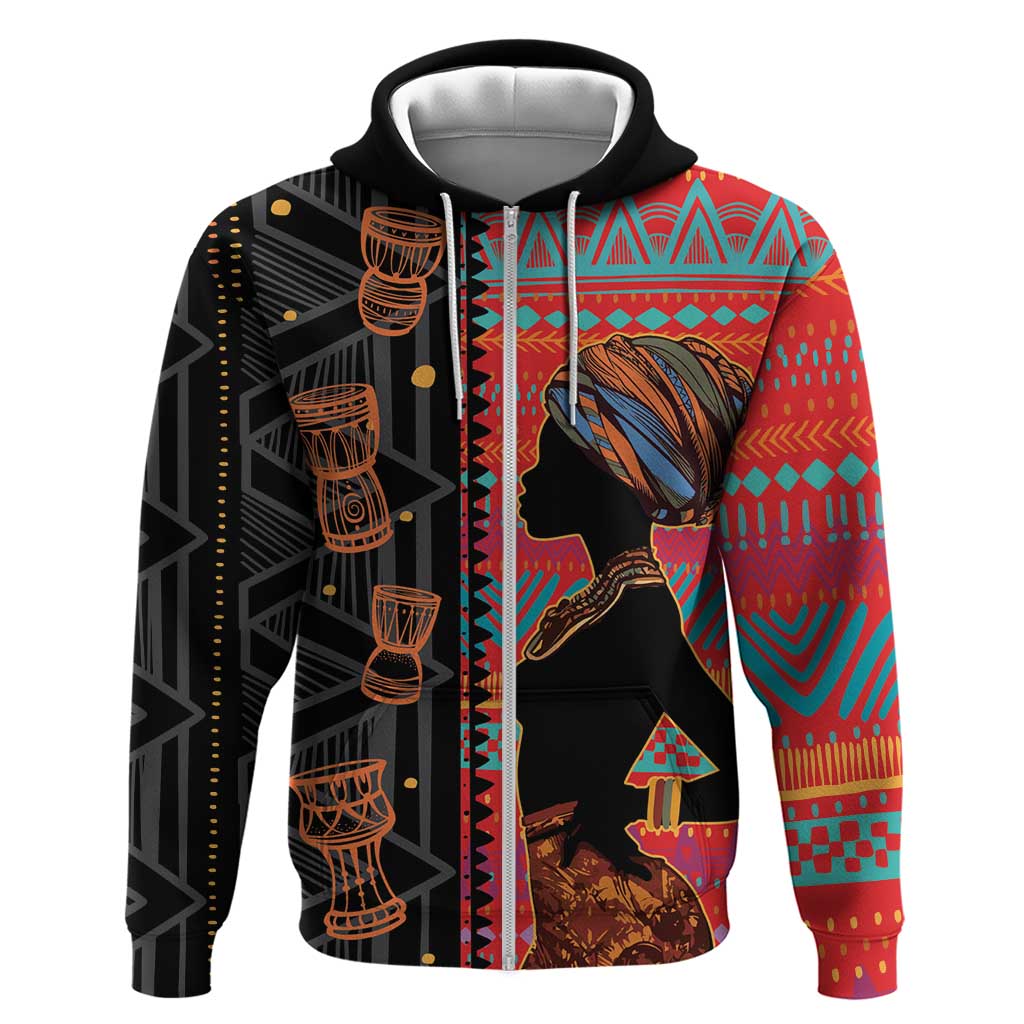 Happy International Women's Day Hoodie African Women With Ethnic Pattern