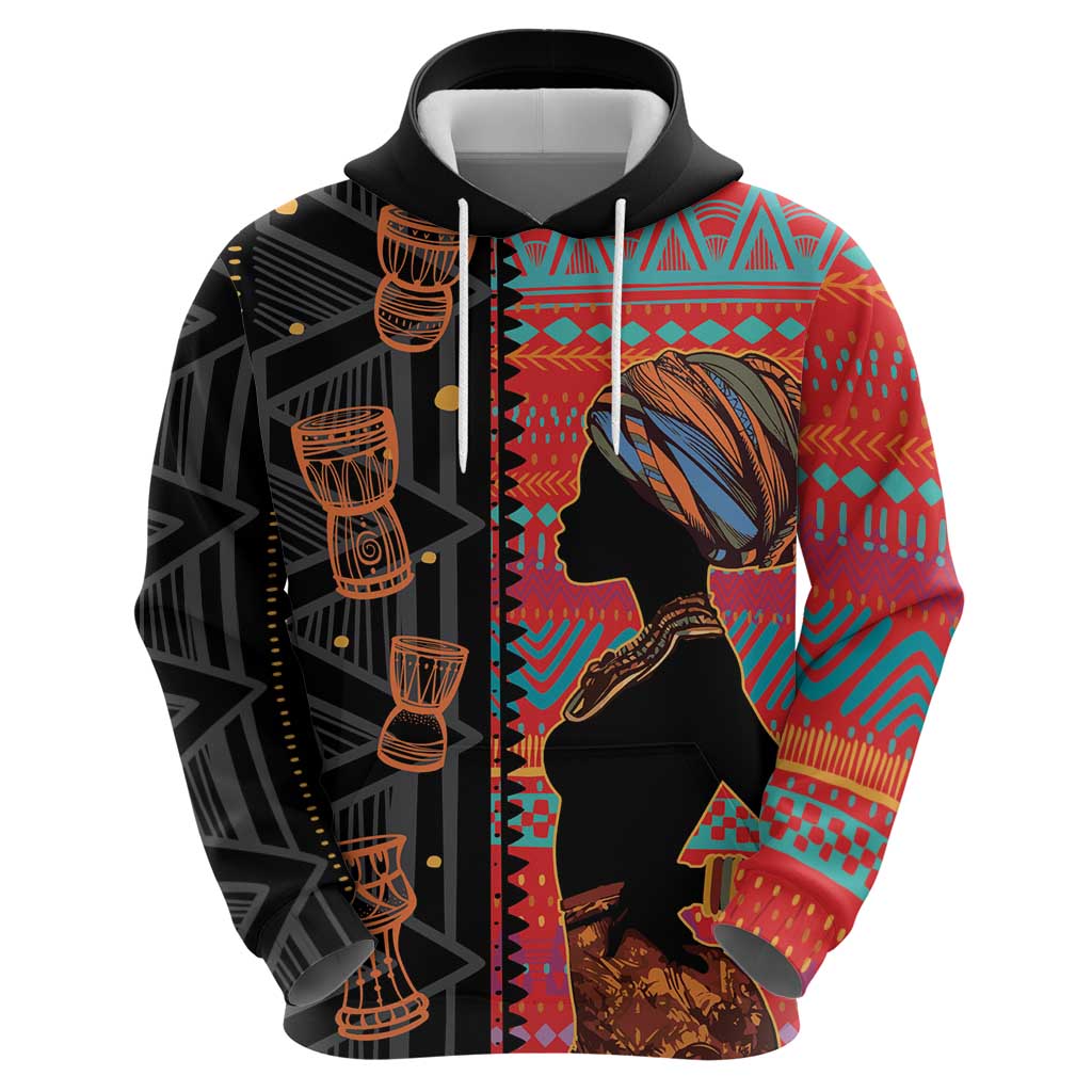 Happy International Women's Day Hoodie African Women With Ethnic Pattern