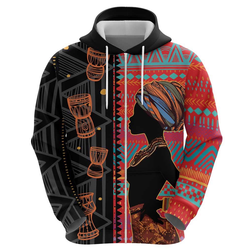 Happy International Women's Day Hoodie African Women With Ethnic Pattern