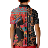 Happy International Women's Day Kid Polo Shirt African Women With Ethnic Pattern