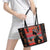 Happy International Women's Day Leather Tote Bag African Women With Ethnic Pattern