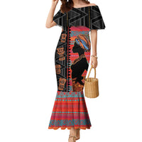 Happy International Women's Day Mermaid Dress African Women With Ethnic Pattern