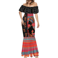 Happy International Women's Day Mermaid Dress African Women With Ethnic Pattern