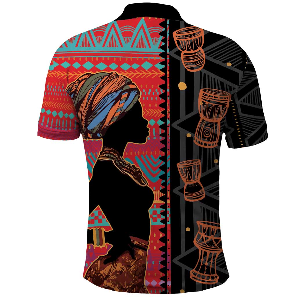 Happy International Women's Day Polo Shirt African Women With Ethnic Pattern