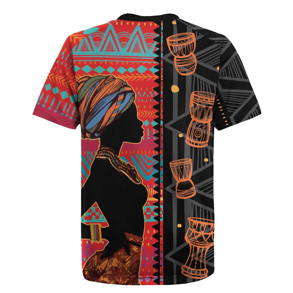 Happy International Women's Day Rugby Jersey African Women With Ethnic Pattern - Wonder Print Shop