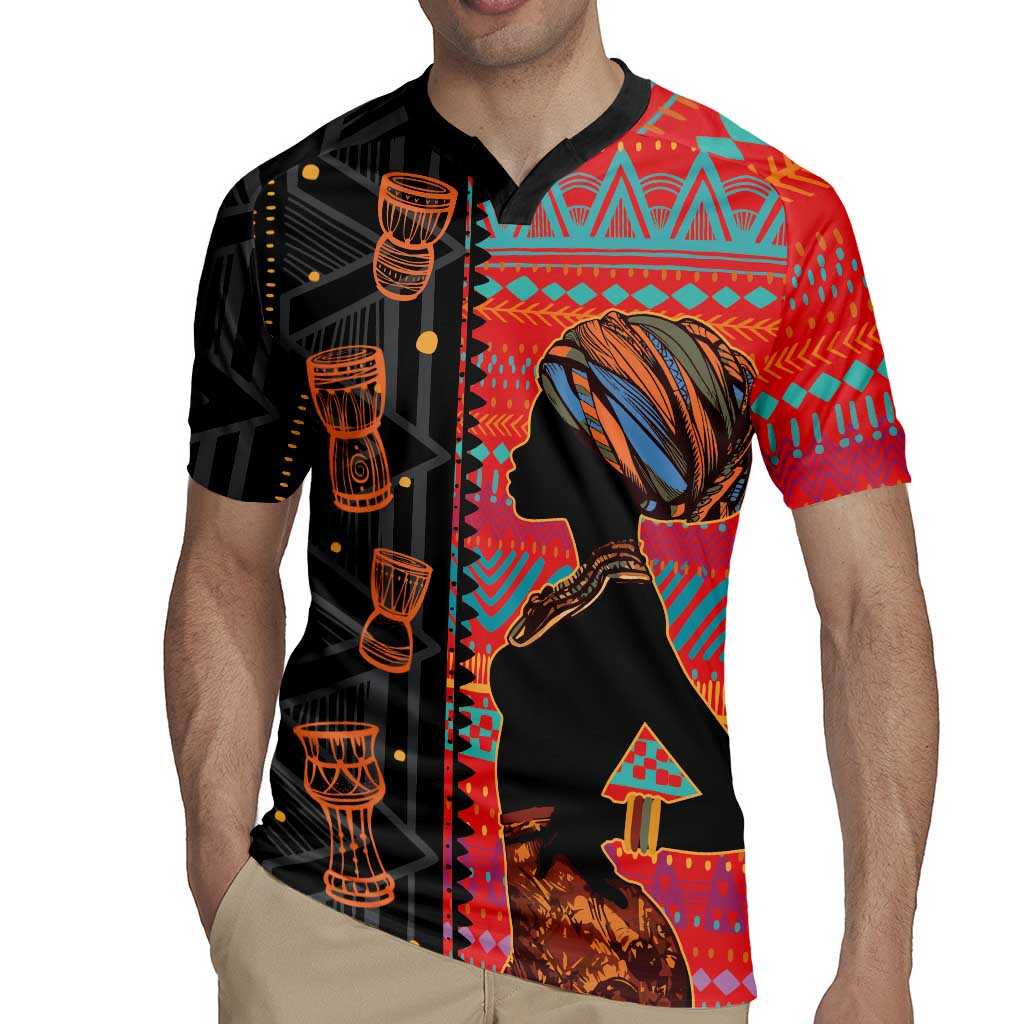 Happy International Women's Day Rugby Jersey African Women With Ethnic Pattern - Wonder Print Shop