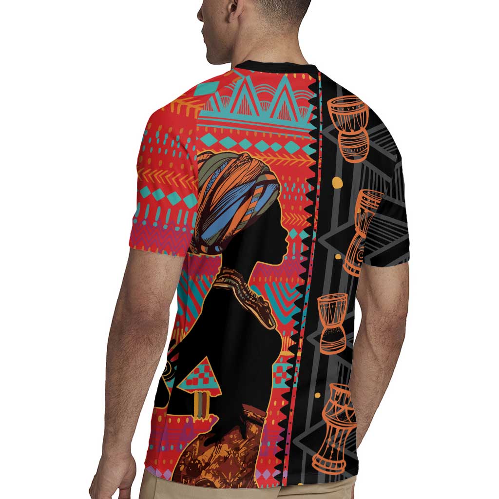 Happy International Women's Day Rugby Jersey African Women With Ethnic Pattern - Wonder Print Shop