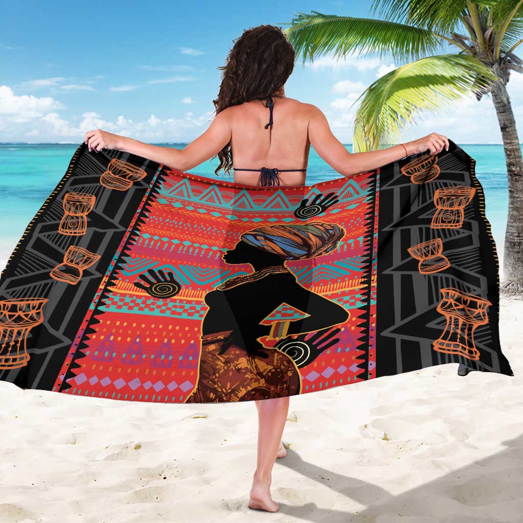 Happy International Women's Day Sarong African Women With Ethnic Pattern - Wonder Print Shop