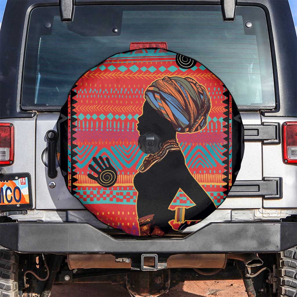 Happy International Women's Day Spare Tire Cover African Women With Ethnic Pattern - Wonder Print Shop