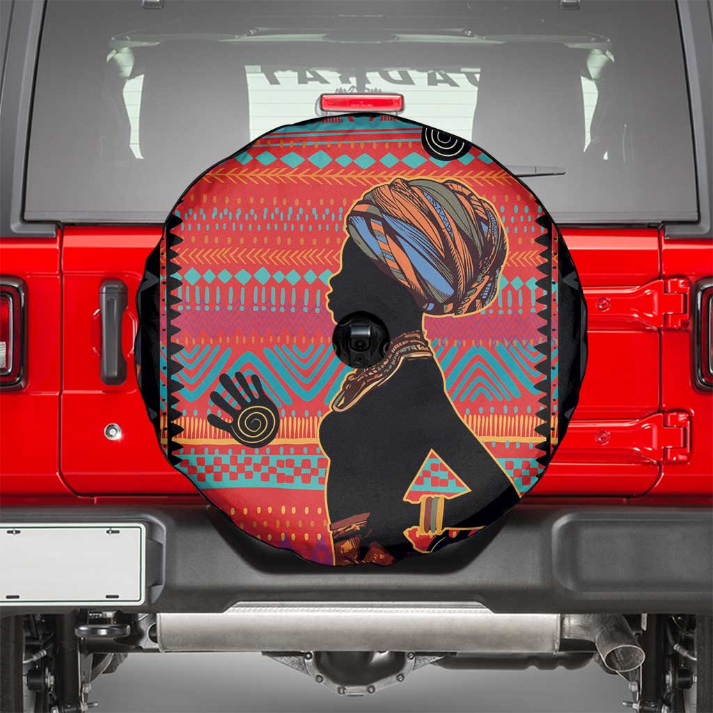 Happy International Women's Day Spare Tire Cover African Women With Ethnic Pattern - Wonder Print Shop