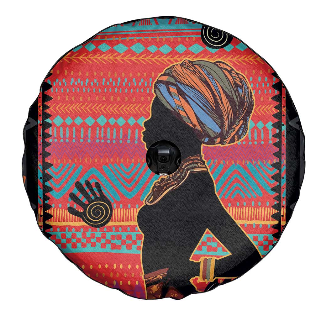 Happy International Women's Day Spare Tire Cover African Women With Ethnic Pattern - Wonder Print Shop