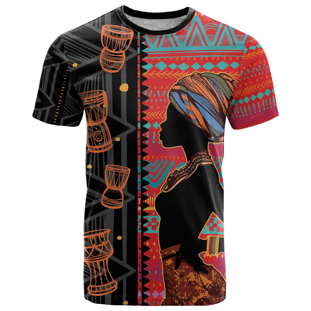 Happy International Women's Day T Shirt African Women With Ethnic Pattern - Wonder Print Shop
