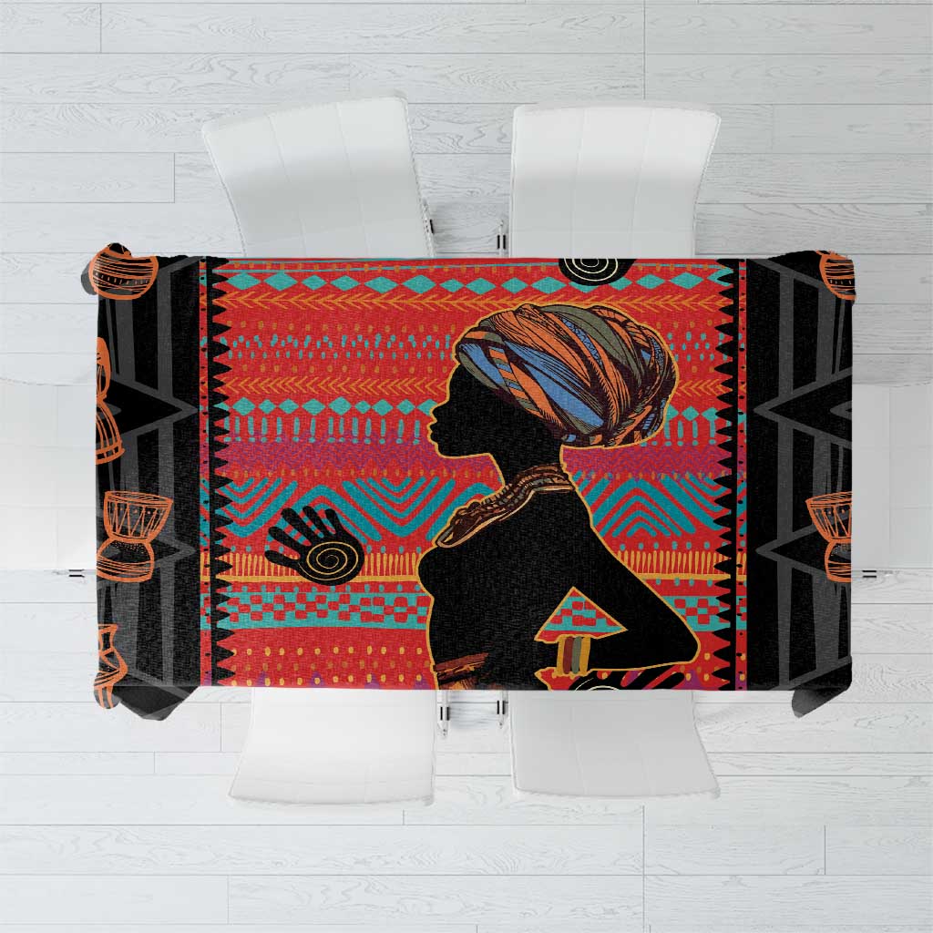 Happy International Women's Day Tablecloth African Women With Ethnic Pattern - Wonder Print Shop