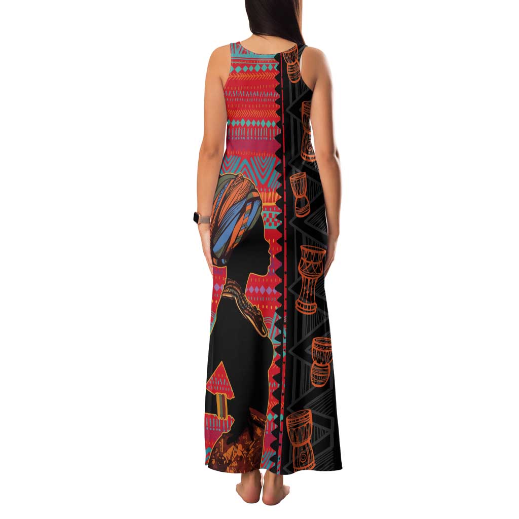 Happy International Women's Day Tank Maxi Dress African Women With Ethnic Pattern - Wonder Print Shop