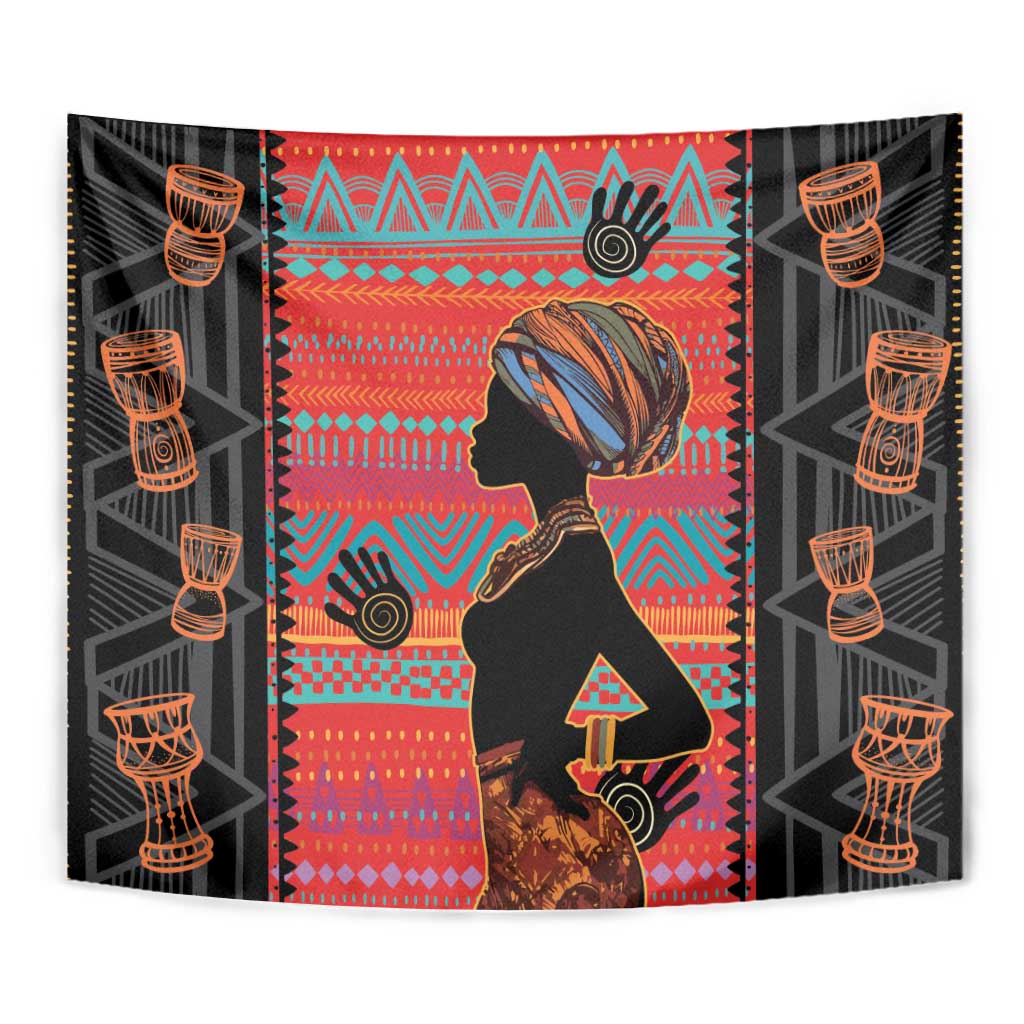 Happy International Women's Day Tapestry African Women With Ethnic Pattern - Wonder Print Shop
