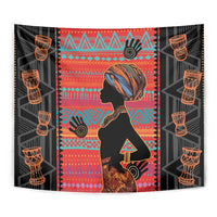 Happy International Women's Day Tapestry African Women With Ethnic Pattern - Wonder Print Shop