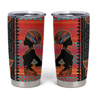 Happy International Women's Day Tumbler Cup African Women With Ethnic Pattern - Wonder Print Shop