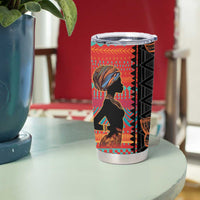 Happy International Women's Day Tumbler Cup African Women With Ethnic Pattern - Wonder Print Shop