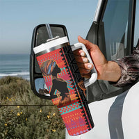 Happy International Women's Day Tumbler With Handle African Women With Ethnic Pattern - Wonder Print Shop