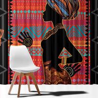 Happy International Women's Day Window Curtain African Women With Ethnic Pattern - Wonder Print Shop