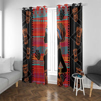 Happy International Women's Day Window Curtain African Women With Ethnic Pattern - Wonder Print Shop