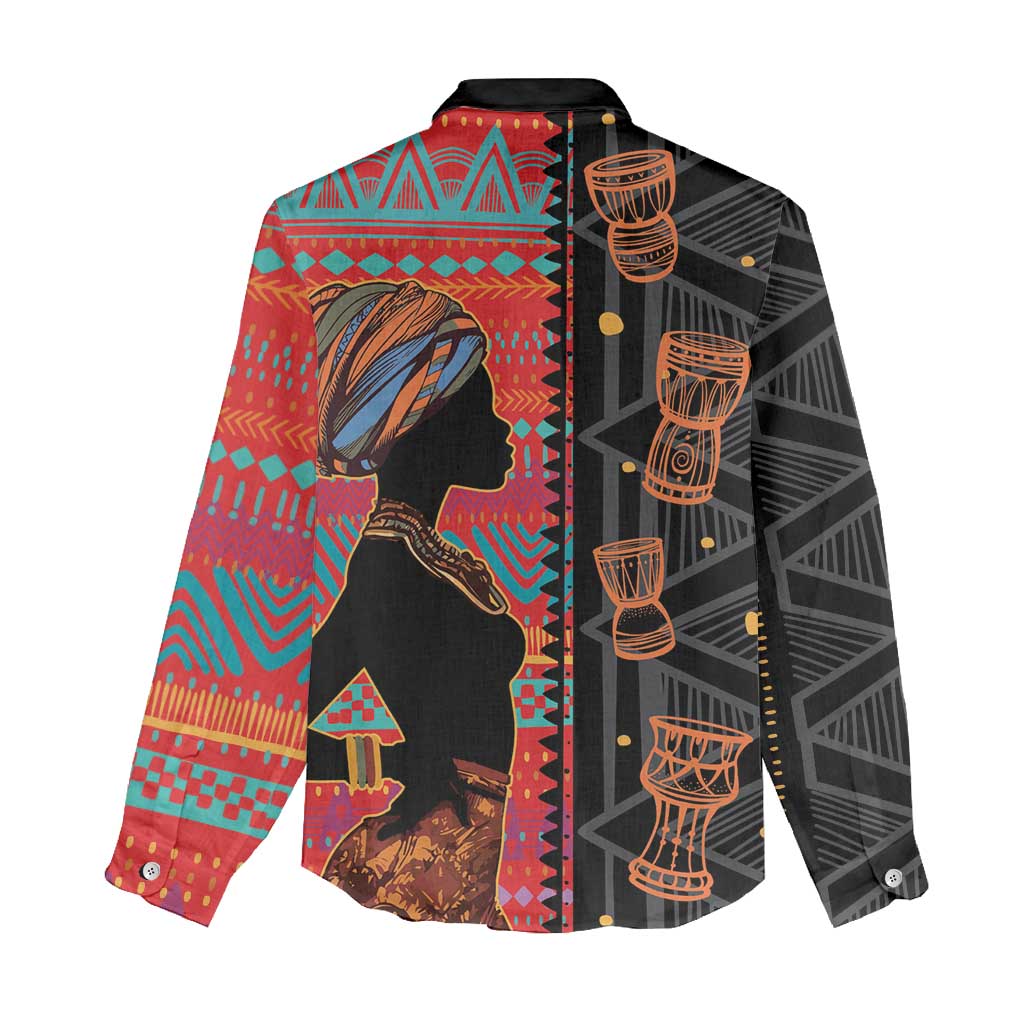 Happy International Women's Day Women Casual Shirt African Women With Ethnic Pattern - Wonder Print Shop