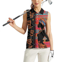 Happy International Women's Day Women Sleeveless Polo Shirt African Women With Ethnic Pattern - Wonder Print Shop