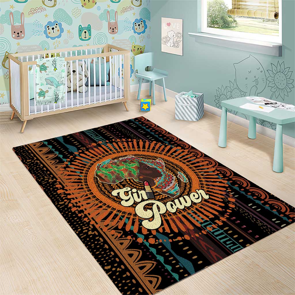 Black Girl Power Area Rug Happy International Women's Day