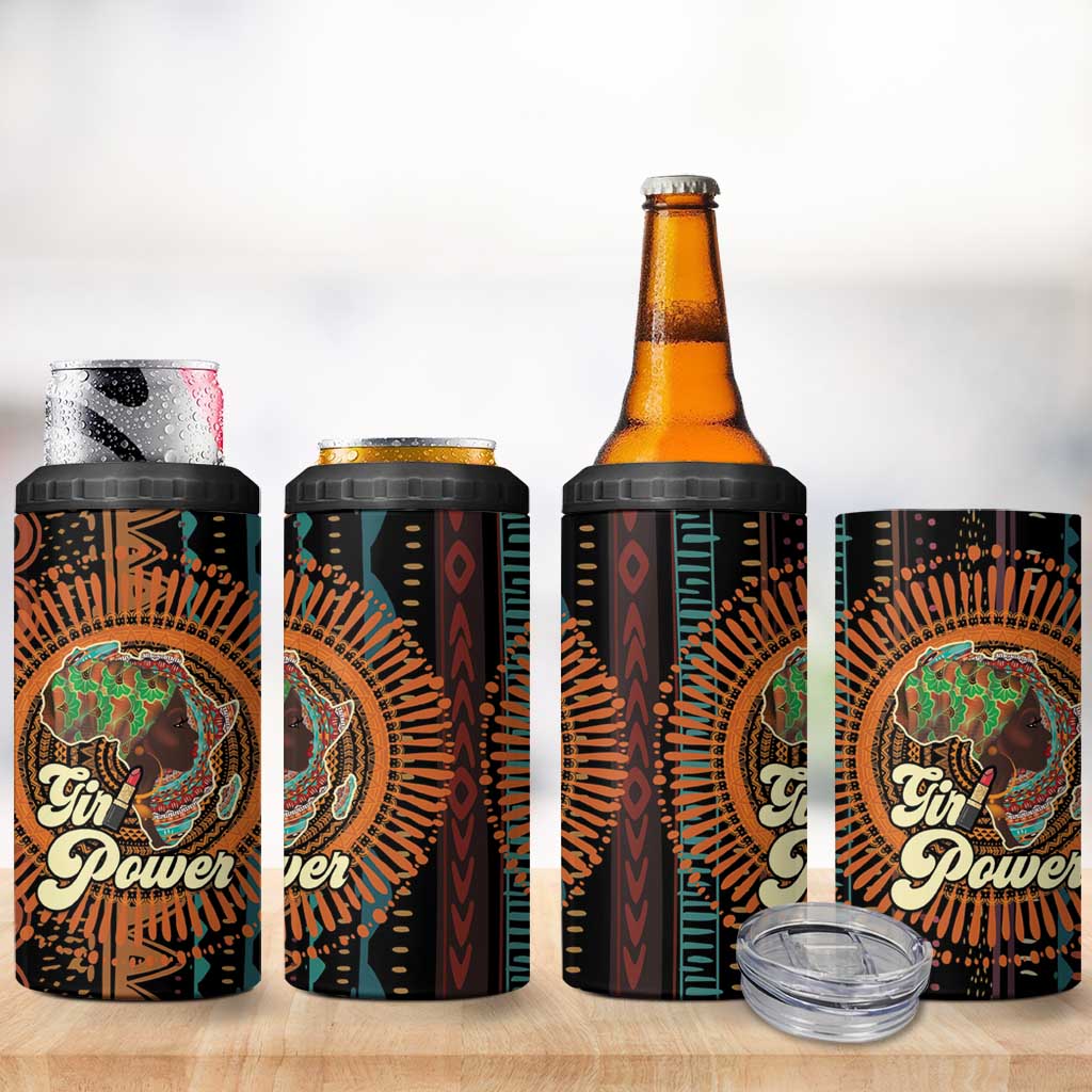 Black Girl Power 4 in 1 Can Cooler Tumbler Happy International Women's Day