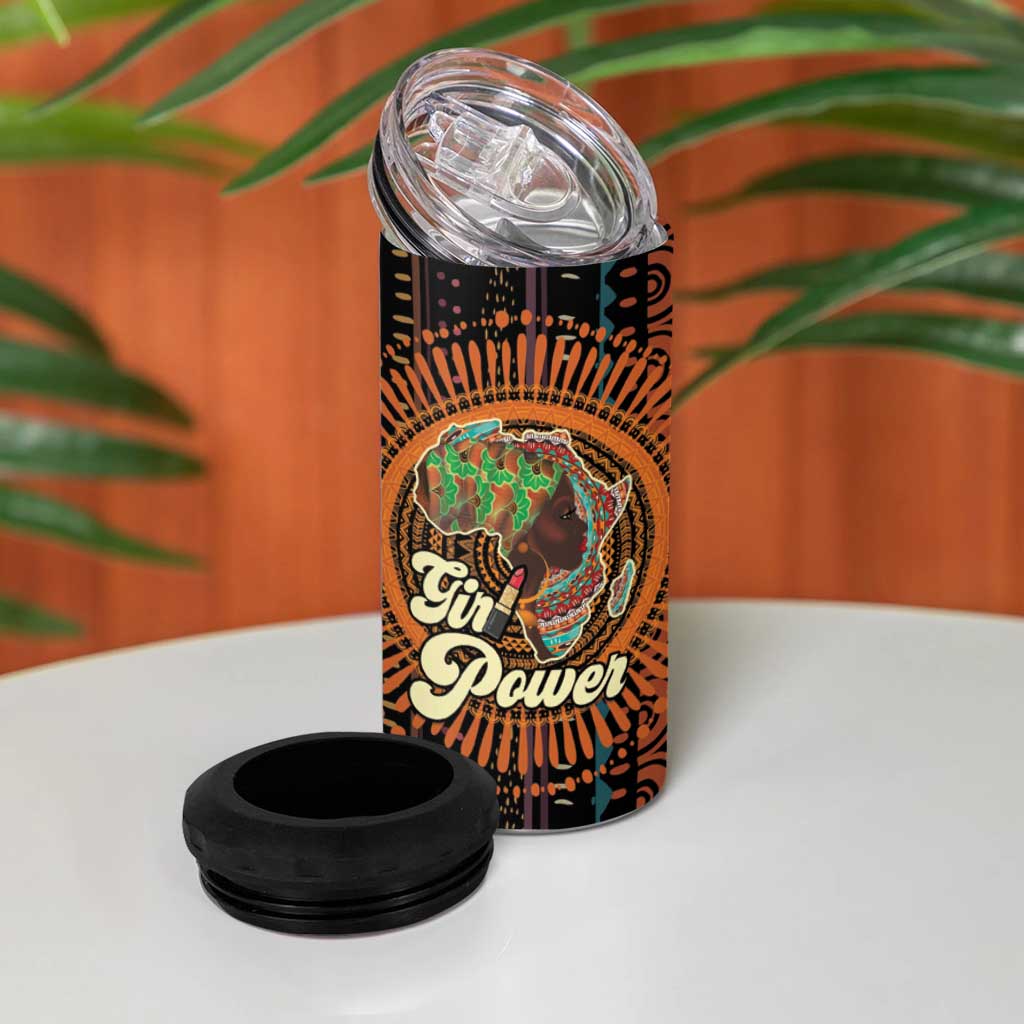 Black Girl Power 4 in 1 Can Cooler Tumbler Happy International Women's Day