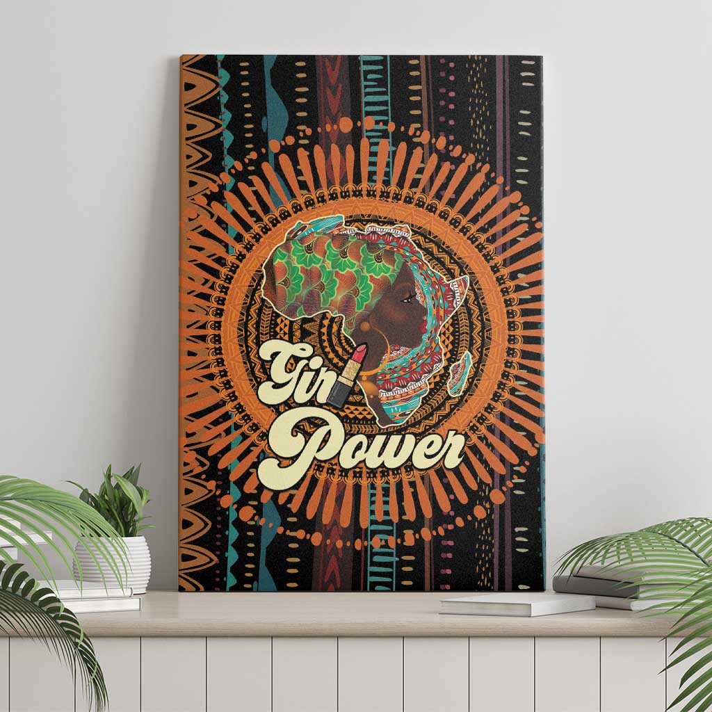 Black Girl Power Canvas Wall Art Happy International Women's Day
