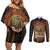 Black Girl Power Couples Matching Off Shoulder Short Dress and Long Sleeve Button Shirt Happy International Women's Day