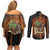 Black Girl Power Couples Matching Off Shoulder Short Dress and Long Sleeve Button Shirt Happy International Women's Day