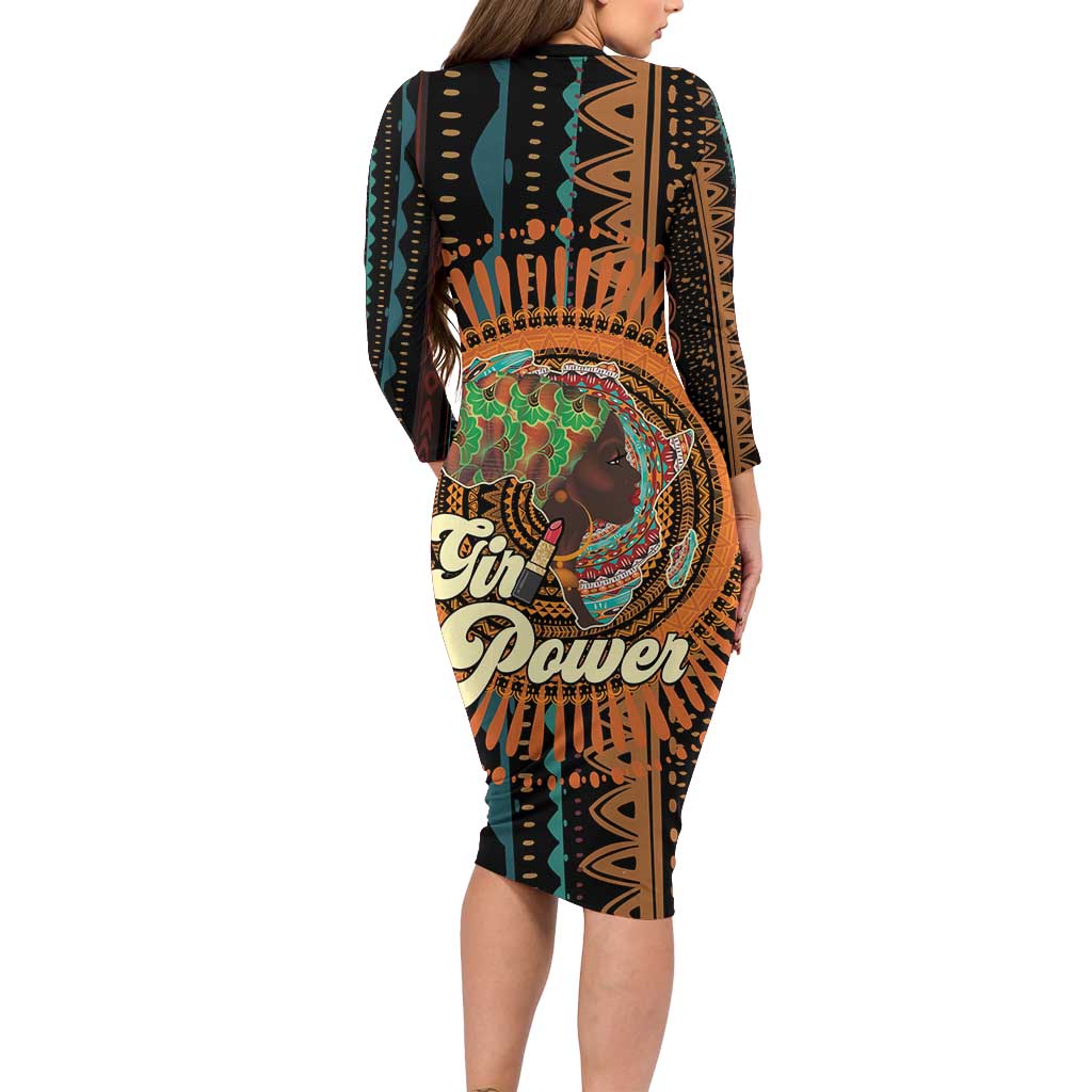 Black Girl Power Family Matching Long Sleeve Bodycon Dress and Hawaiian Shirt Happy International Women's Day