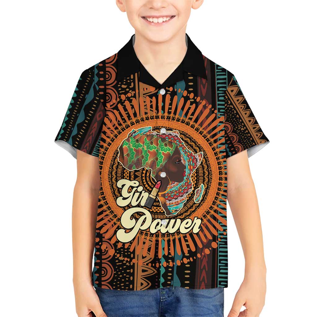Black Girl Power Family Matching Off Shoulder Maxi Dress and Hawaiian Shirt Happy International Women's Day